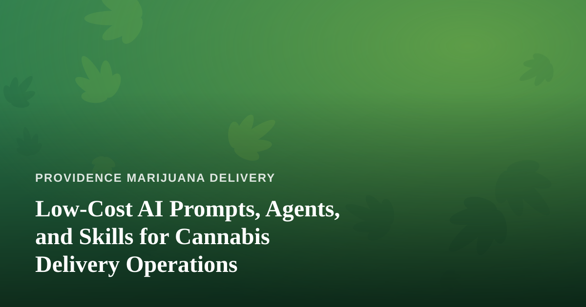 Low-Cost AI Prompts, Agents, and Skills for Cannabis Delivery Operations