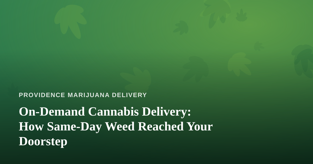 On-Demand Cannabis Delivery: How Same-Day Weed Reached Your Doorstep