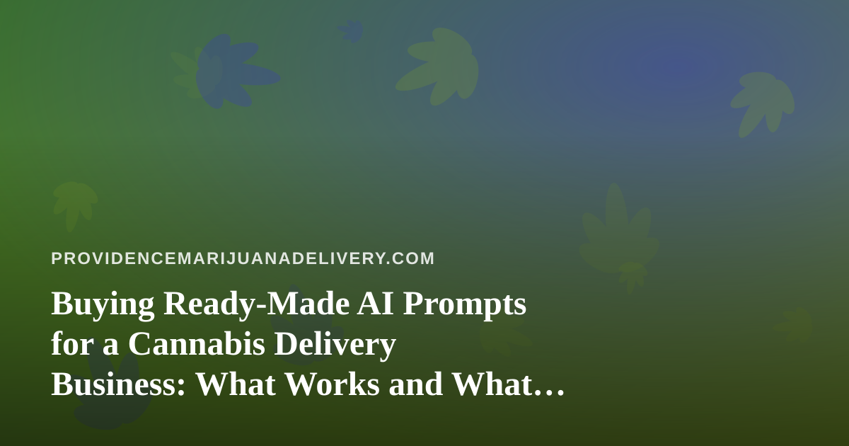 Buying Ready-Made AI Prompts for a Cannabis Delivery Business: What Works and What to Avoid