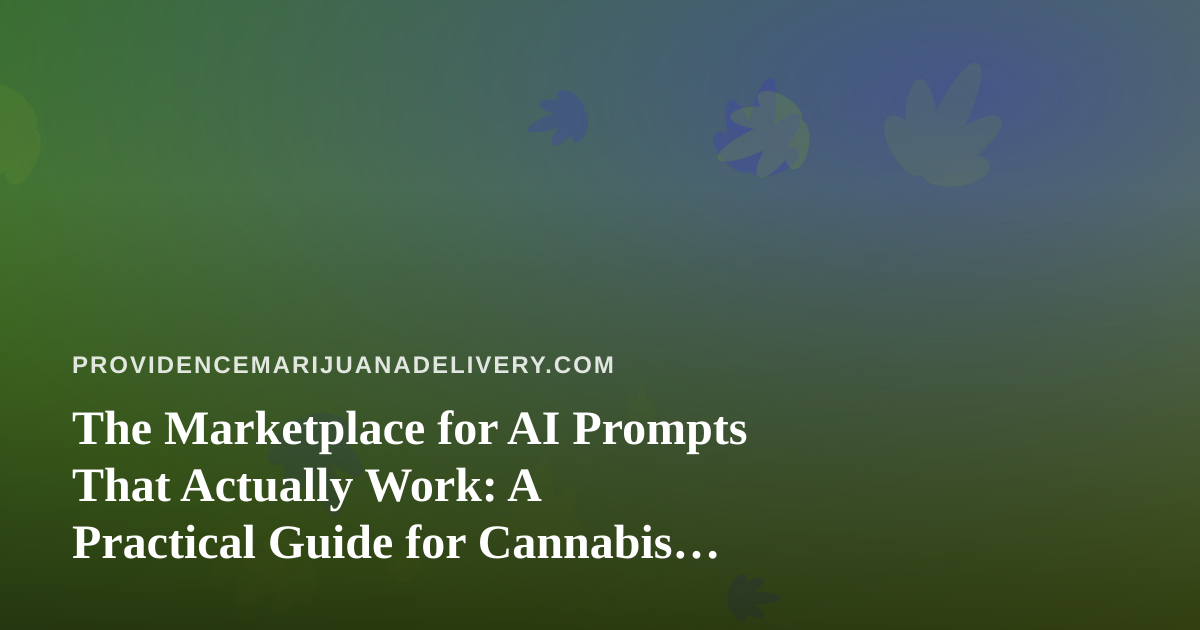 The Marketplace for AI Prompts That Actually Work: A Practical Guide for Cannabis Delivery Teams